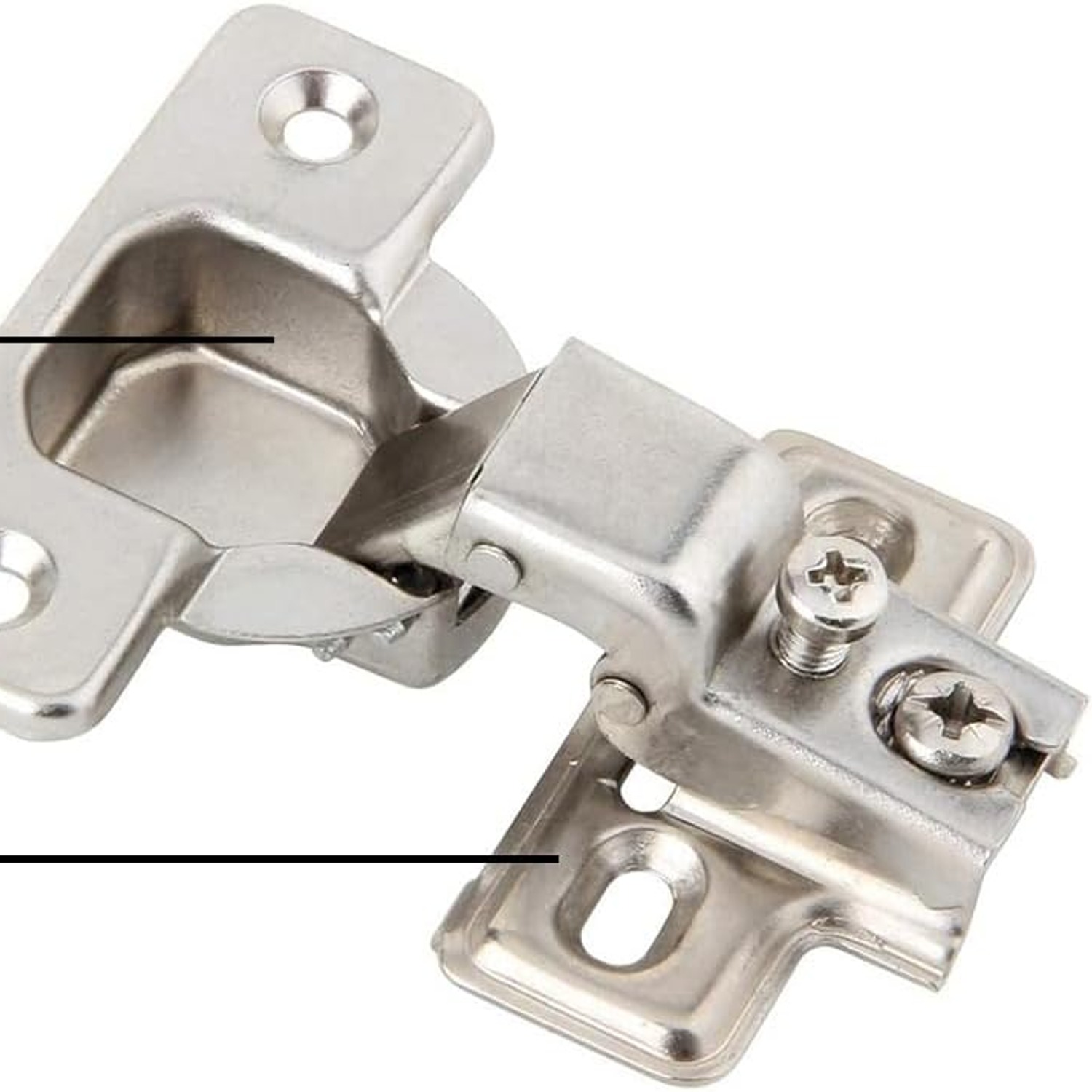 Silverline 105 Degree Face Frame Cabinet Hinges, 6 Pack