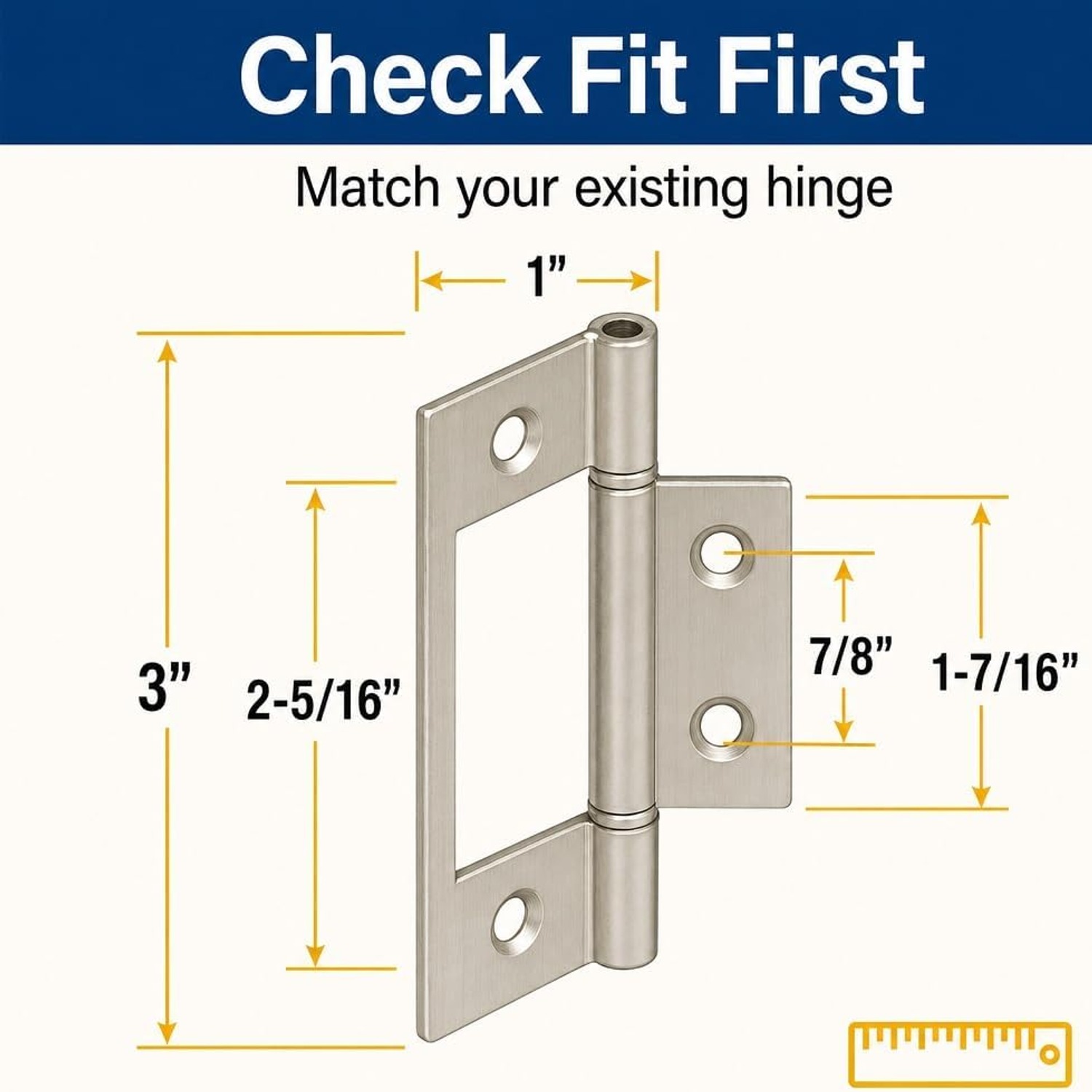 PRIME-LINE N 7273 Non-Mortise Bifold Door Hinge: image 2