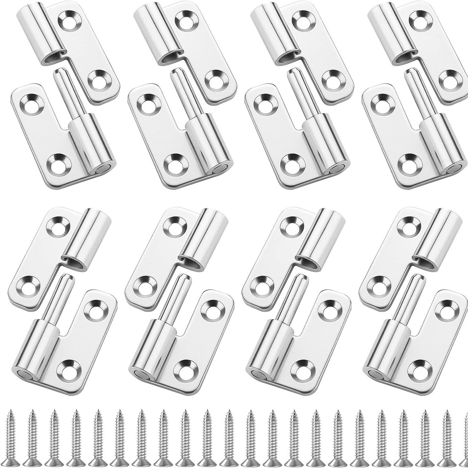 Lift Off Hinges 8 Pack Brushed Stainless Steel