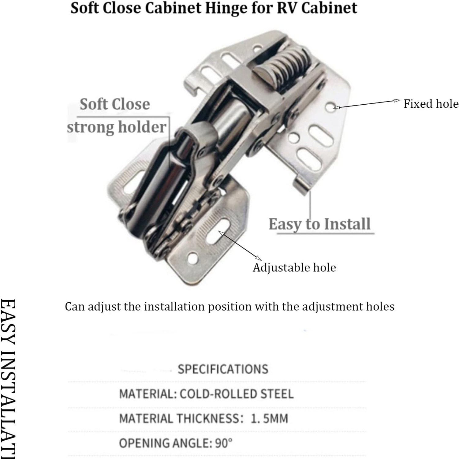 MTSmart Soft Close RV Cabinet Hinges, Pack of 4: image 8