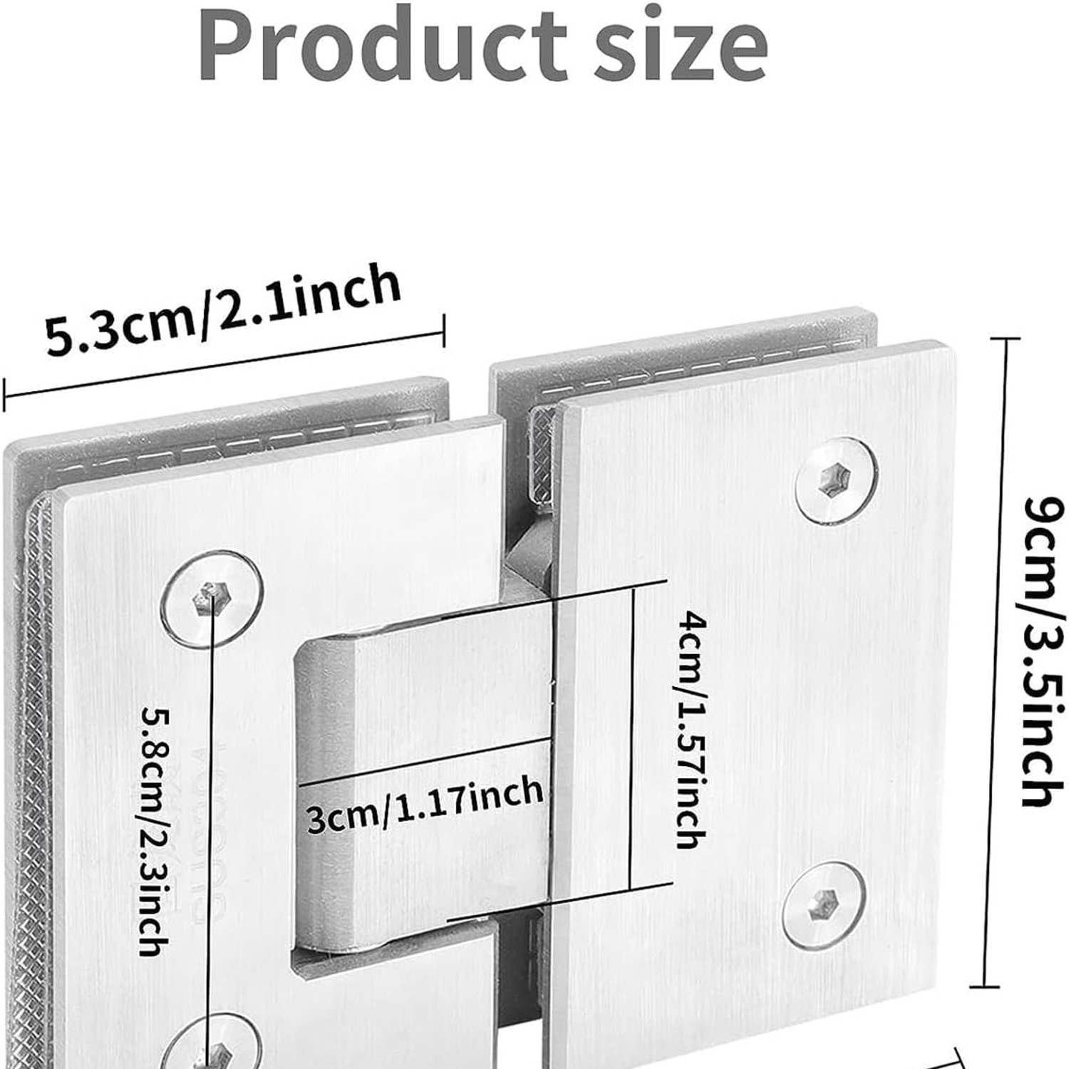 Veumoie Brushed Glass Shower Door Hinges: image 3